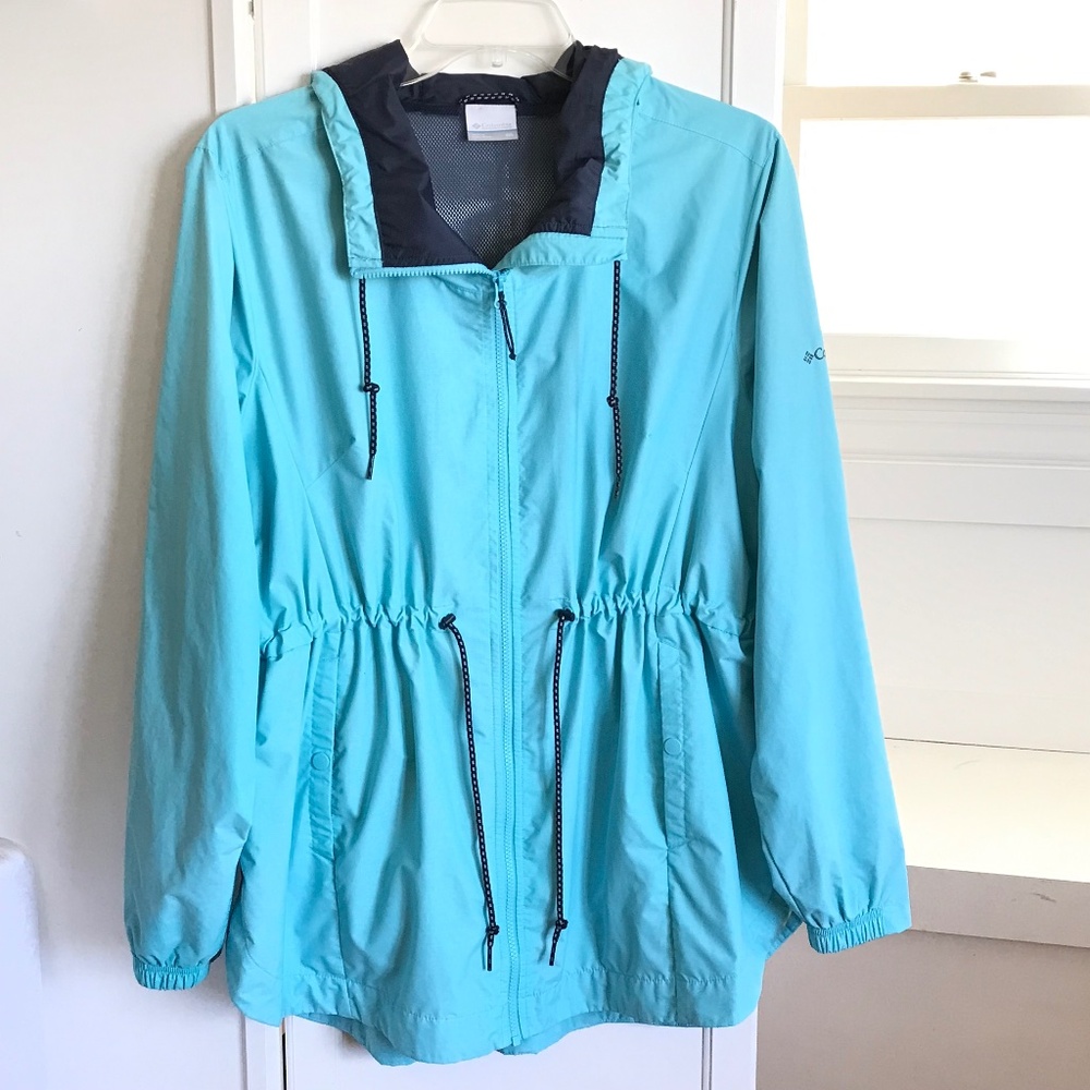 COLUMBIA Lillian Ridge ll Jacket Hooded Shell Jacket Blue Women’s Size XXL - 1X